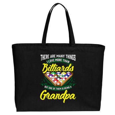 Grandpa Billiards Pool Game Player Ball Stick Papa Gift Cool Gift Cotton Canvas Jumbo Tote