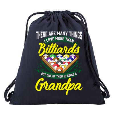 Grandpa Billiards Pool Game Player Ball Stick Papa Gift Cool Gift Drawstring Bag