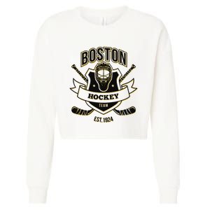 Glitch Bruin Party Tailgate Cropped Pullover Crew