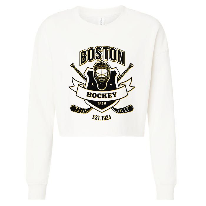 Glitch Bruin Party Tailgate Cropped Pullover Crew