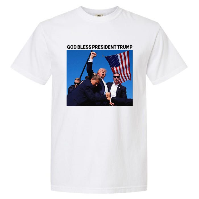 God Bless President Trump Shooting At Donald Trump Rally Garment-Dyed Heavyweight T-Shirt