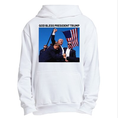 God Bless President Trump Shooting At Donald Trump Rally Urban Pullover Hoodie