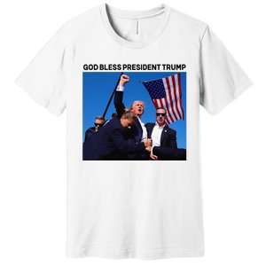 God Bless President Trump Shooting At Donald Trump Rally Premium T-Shirt