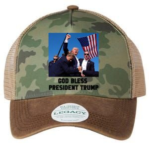 God Bless President Trump Donald Trump 2024 Legacy Tie Dye Trucker Hat