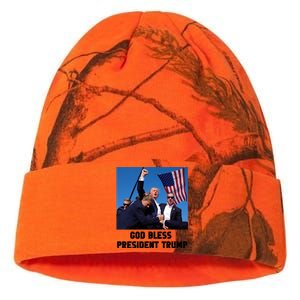 God Bless President Trump Donald Trump 2024 Kati Licensed 12" Camo Beanie