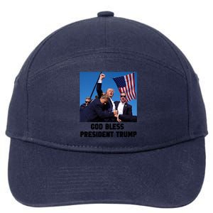 God Bless President Trump Donald Trump 2024 7-Panel Snapback Hat