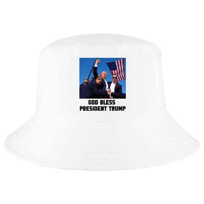 God Bless President Trump Donald Trump 2024 Cool Comfort Performance Bucket Hat