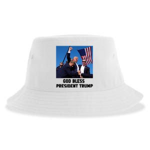 God Bless President Trump Donald Trump 2024 Sustainable Bucket Hat