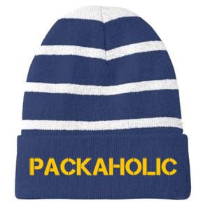 Green Bay Packaholic Striped Beanie with Solid Band