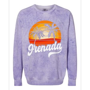 Grenada Beach Palm Tree Grenadian Vacation Colorblast Crewneck Sweatshirt