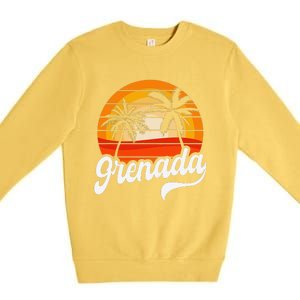 Grenada Beach Palm Tree Grenadian Vacation Premium Crewneck Sweatshirt