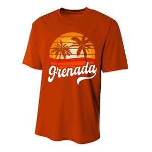 Grenada Beach Palm Tree Grenadian Vacation Performance Sprint T-Shirt