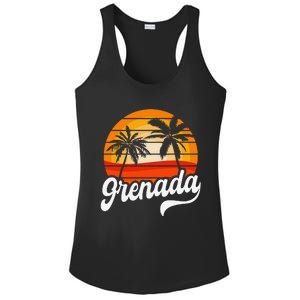 Grenada Beach Palm Tree Grenadian Vacation Ladies PosiCharge Competitor Racerback Tank