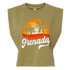 Grenada Beach Palm Tree Grenadian Vacation Garment-Dyed Women's Muscle Tee