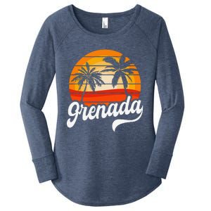 Grenada Beach Palm Tree Grenadian Vacation Women's Perfect Tri Tunic Long Sleeve Shirt