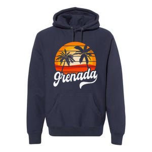 Grenada Beach Palm Tree Grenadian Vacation Premium Hoodie