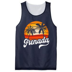 Grenada Beach Palm Tree Grenadian Vacation Mesh Reversible Basketball Jersey Tank