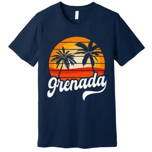 Grenada Beach Palm Tree Grenadian Vacation Premium T-Shirt