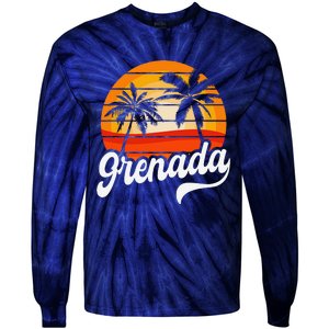 Grenada Beach Palm Tree Grenadian Vacation Tie-Dye Long Sleeve Shirt