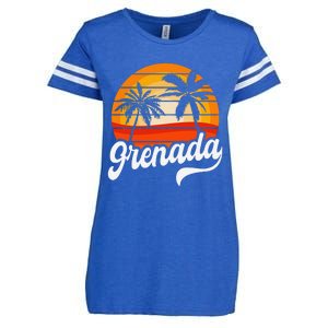 Grenada Beach Palm Tree Grenadian Vacation Enza Ladies Jersey Football T-Shirt