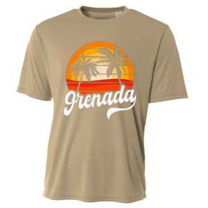 Grenada Beach Palm Tree Grenadian Vacation Cooling Performance Crew T-Shirt