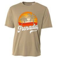 Grenada Beach Palm Tree Grenadian Vacation Cooling Performance Crew T-Shirt