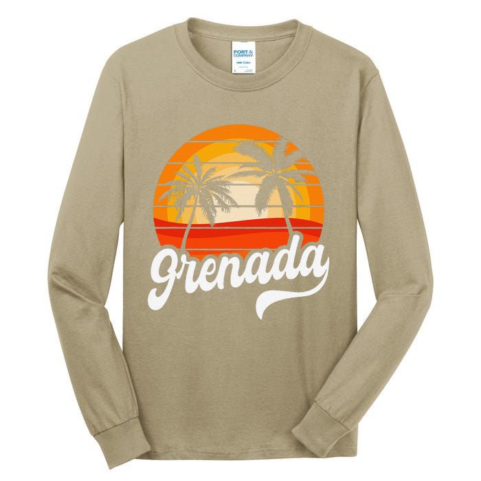 Grenada Beach Palm Tree Grenadian Vacation Tall Long Sleeve T-Shirt