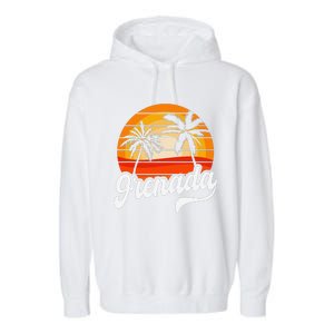 Grenada Beach Palm Tree Grenadian Vacation Garment-Dyed Fleece Hoodie