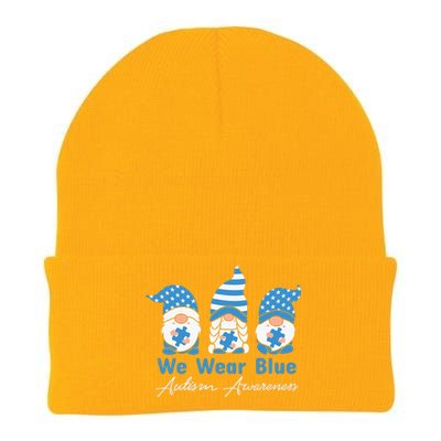 Gnomes Blue Puzzle Autism Awareness Graphics Gift Knit Cap Winter Beanie