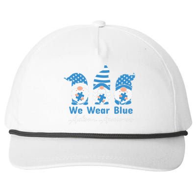 Gnomes Blue Puzzle Autism Awareness Graphics Gift Snapback Five-Panel Rope Hat