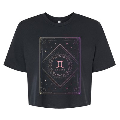 Gemini Birthday Present Wo Zodiac Sign Gemini Bella+Canvas Jersey Crop Tee