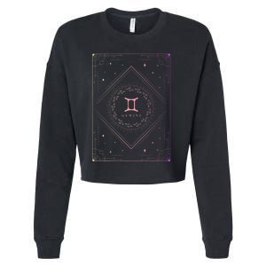 Gemini Birthday Present Wo Zodiac Sign Gemini Cropped Pullover Crew