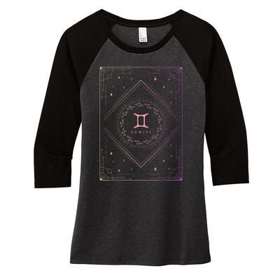 Gemini Birthday Present Wo Zodiac Sign Gemini Women's Tri-Blend 3/4-Sleeve Raglan Shirt