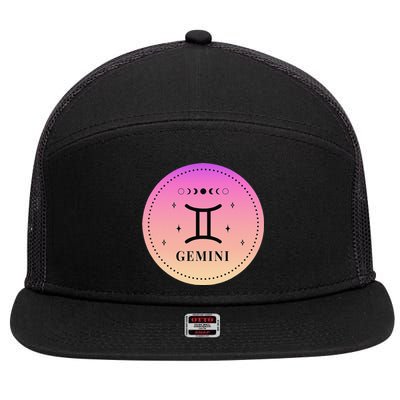 Gemini Birthday Present Wo Zodiac Sign Gemini 7 Panel Mesh Trucker Snapback Hat