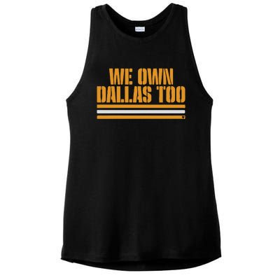 Green Bay Packer We Own Dallas Too Ladies PosiCharge Tri-Blend Wicking Tank