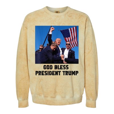 God Bless President Trump Donald Trump 2024 Trump Rally Pa Colorblast Crewneck Sweatshirt