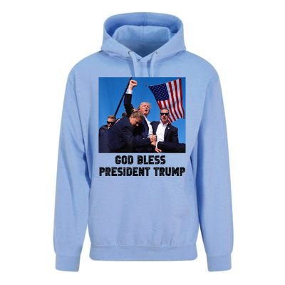 God Bless President Trump Donald Trump 2024 Trump Rally Pa Unisex Surf Hoodie