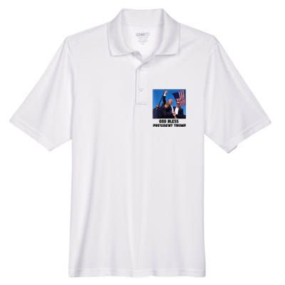 God Bless President Trump Donald Trump 2024 Trump Rally Pa Men's Origin Performance Pique Polo