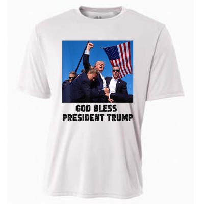 God Bless President Trump Donald Trump 2024 Trump Rally Pa Cooling Performance Crew T-Shirt