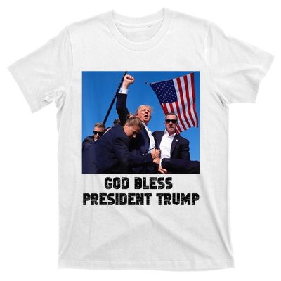 God Bless President Trump Donald Trump 2024 Trump Rally Pa T-Shirt