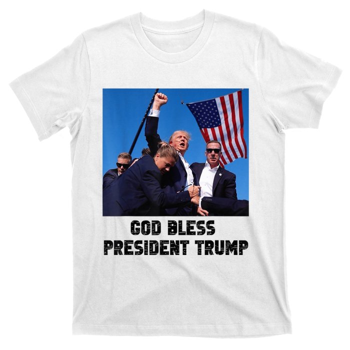 God Bless President Trump Donald Trump 2024 Trump Rally Pa T-Shirt