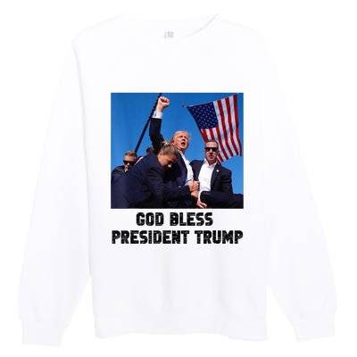 God Bless President Trump Donald Trump 2024 Trump Rally Pa Premium Crewneck Sweatshirt