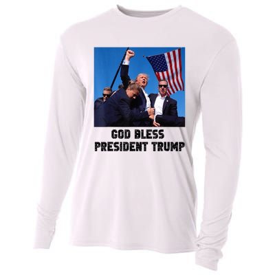 God Bless President Trump Donald Trump 2024 Trump Rally Pa Cooling Performance Long Sleeve Crew