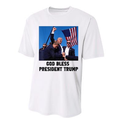 God Bless President Trump Donald Trump 2024 Trump Rally Pa Performance Sprint T-Shirt