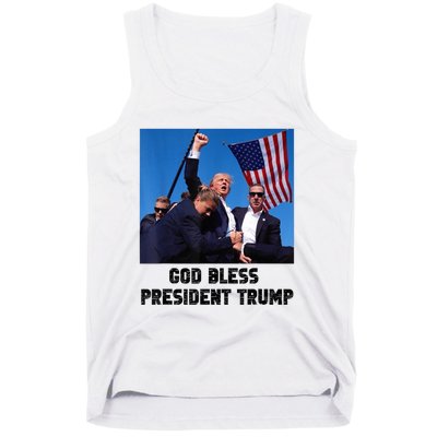 God Bless President Trump Donald Trump 2024 Trump Rally Pa Tank Top