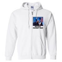 God Bless President Trump Donald Trump 2024 Trump Rally Pa Full Zip Hoodie