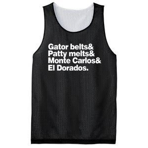 Gator Belts & Patty Melts & Monte Carlos & El Dorados Mesh Reversible Basketball Jersey Tank