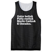 Gator Belts & Patty Melts & Monte Carlos & El Dorados Mesh Reversible Basketball Jersey Tank