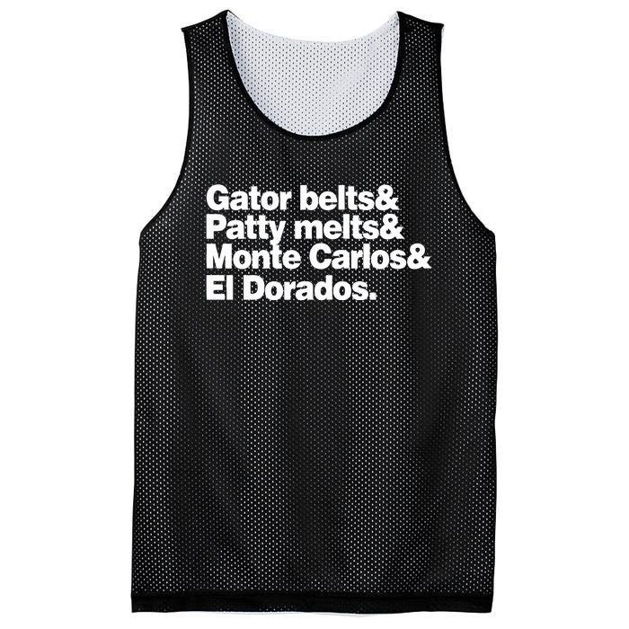 Gator Belts & Patty Melts & Monte Carlos & El Dorados Mesh Reversible Basketball Jersey Tank