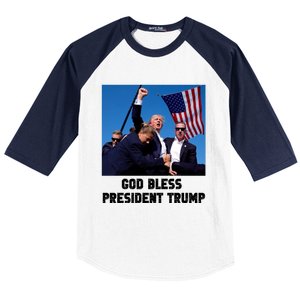 God Bless President Trump Donald Trump 2024 Baseball Sleeve Shirt